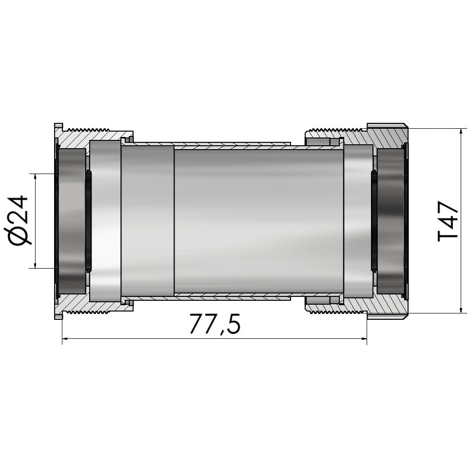 Elvedes Bother Bracket Thread Fit T47A (Cervélo) pour 24 mm Shimano