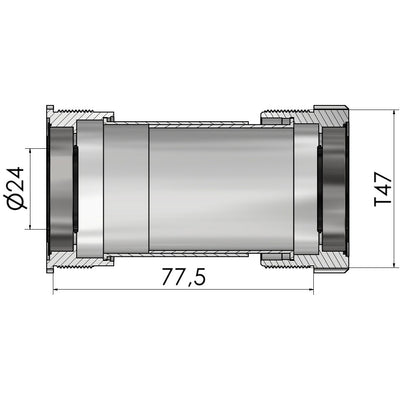 Elvedes Bother Bracket Thread Fit T47A (Cervélo) pour 24 mm Shimano