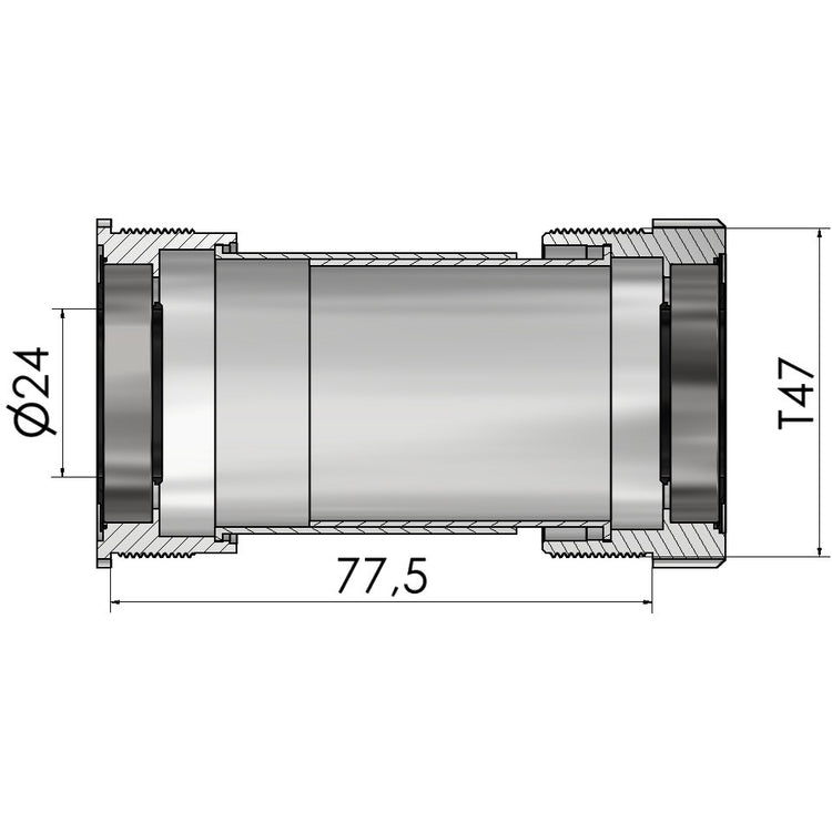 Elvedes Bother Bracket Thread Fit T47A (Cervélo) pour 24 mm Shimano