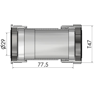 Elvedes Bas Bras Thread Fit T47A (Cervélo) pour Sram Dub