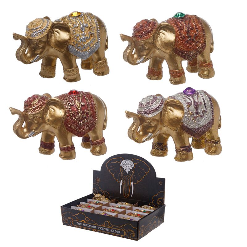 Mini Glitter Happinet Elephant Encens Holder