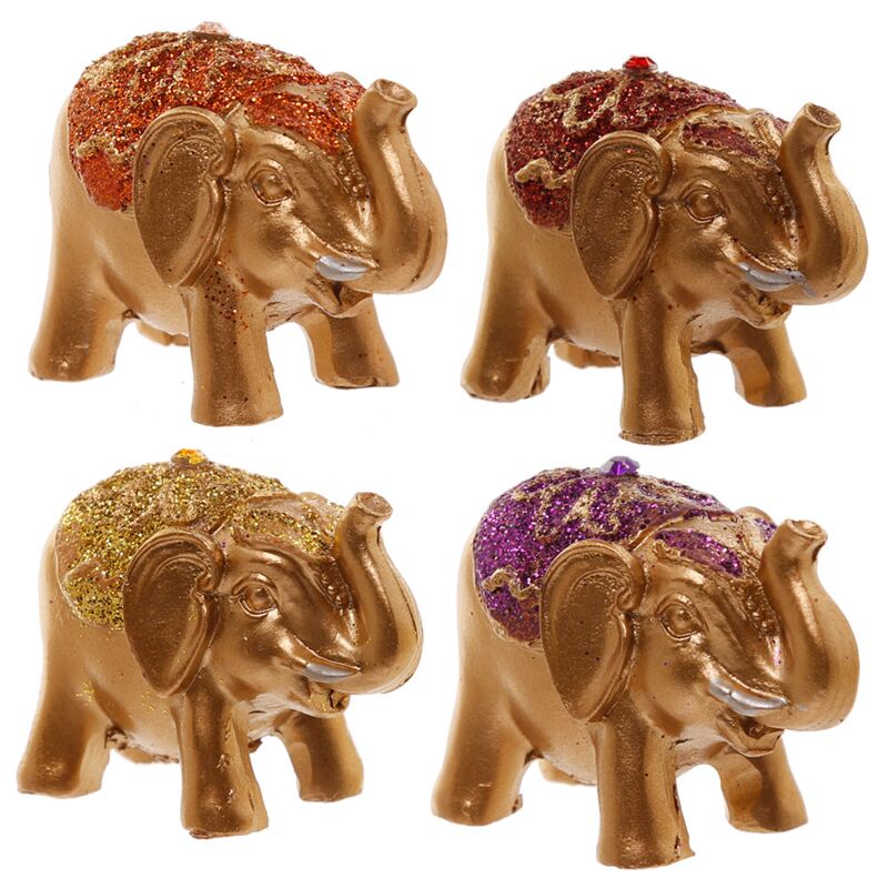 Mini objet de collection d'éléphants Geluk Eluluk Metallic Glitter