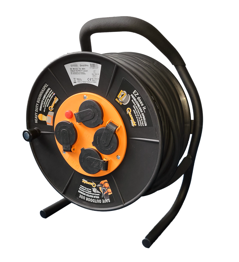 Enrouleur de câble Qwattpro 40mtr 3x2,5 er-300ez 4 fois