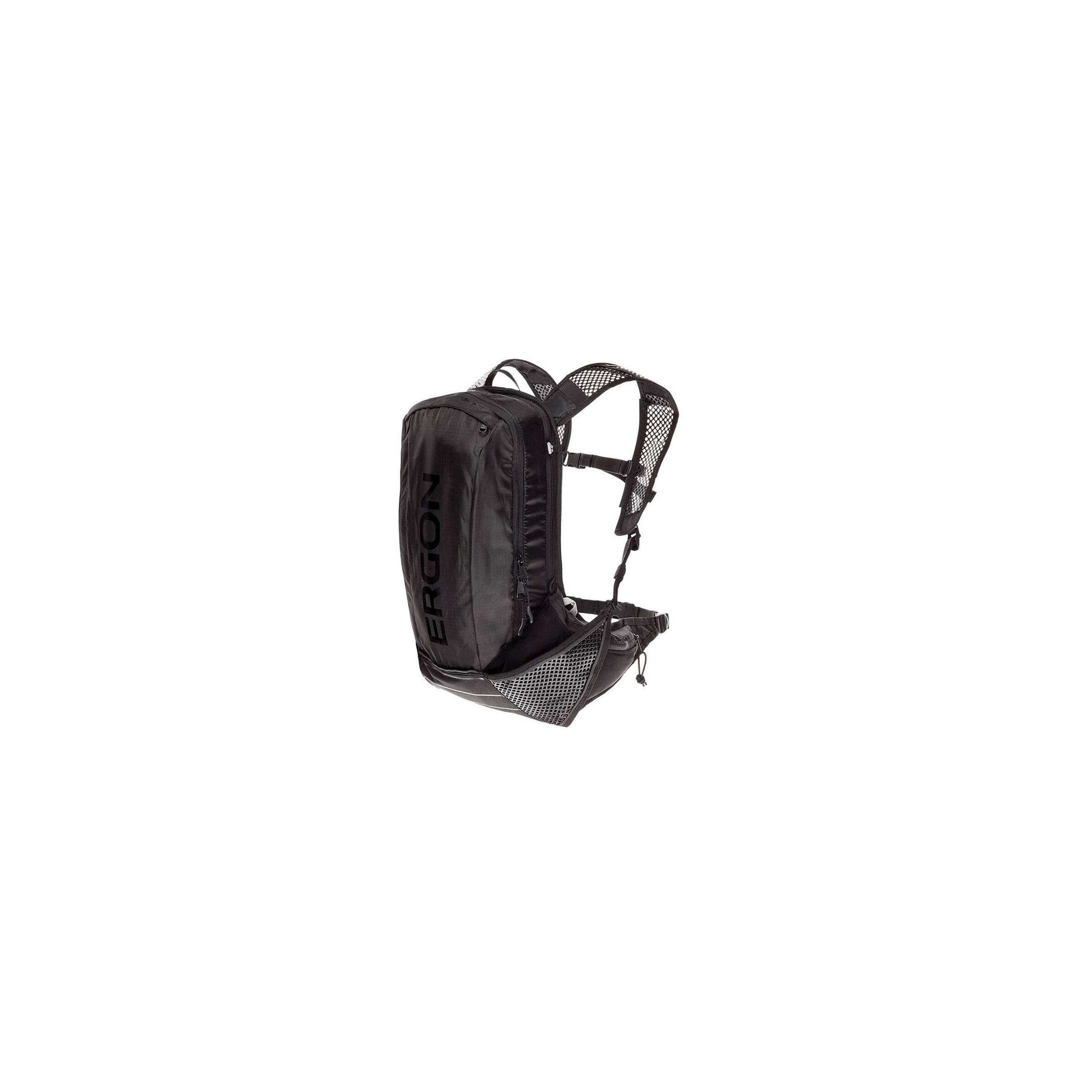 Ergon BX2 Evo Backpack Black - Léger - Convient pour les voyages d'une journée - 10 + 1,5 L de volume - étanche - Nylon en polyester - Autre système d'attache d'attache - y compris la couverture de pluie