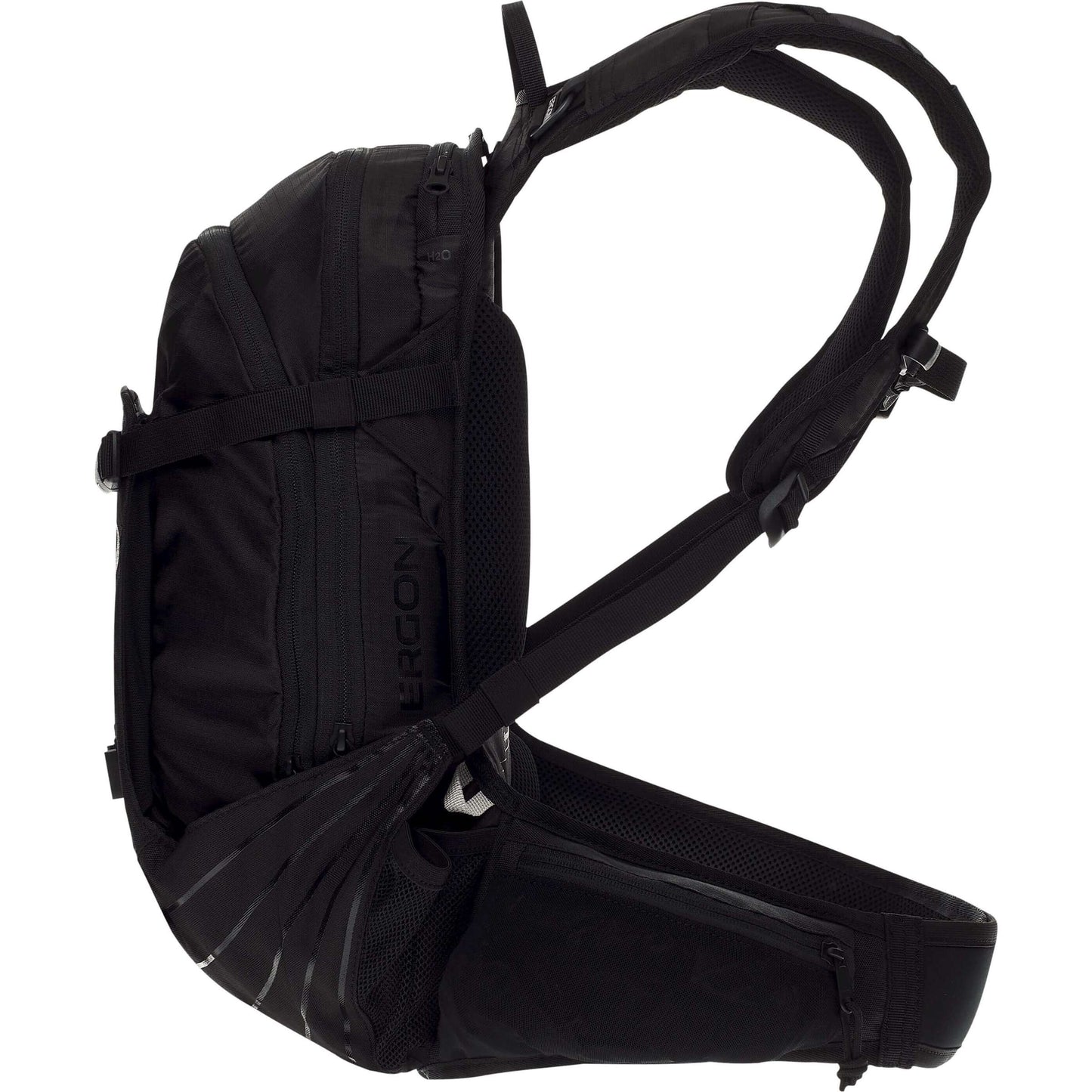 Ergon Ba2 Black - Compact All -Mountain Sac à dos pour les caméras d'action, système de transport réglable, capacité de 10L
