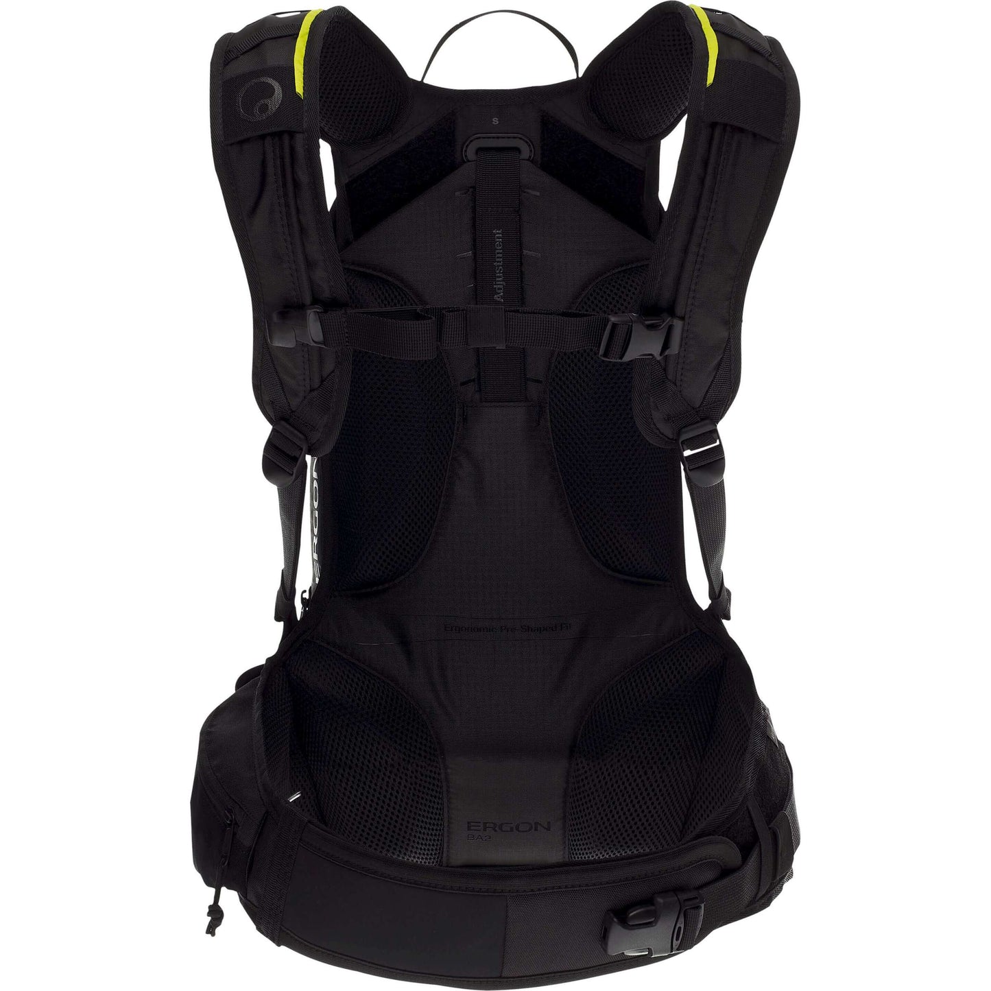 Ergon Ba2 Black - Compact All -Mountain Sac à dos pour les caméras d'action, système de transport réglable, capacité de 10L