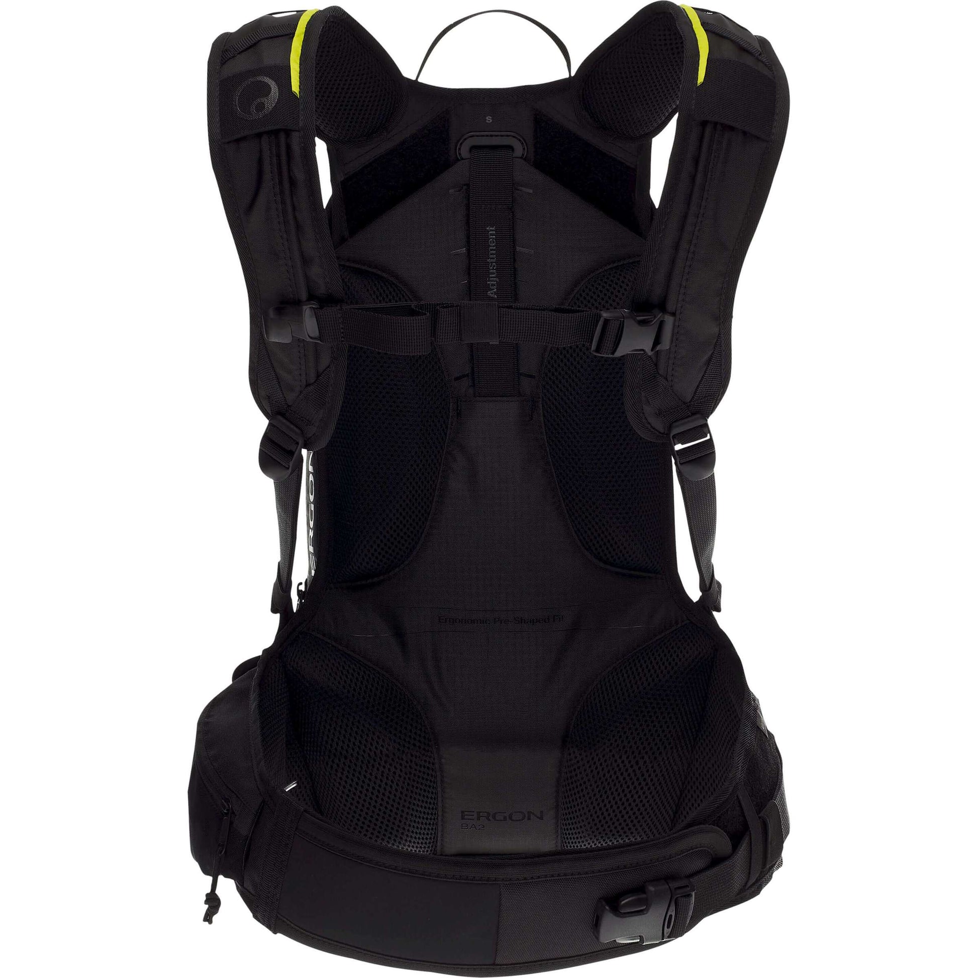 Ergon Ba2 Black - Compact All -Mountain Sac à dos pour les caméras d'action, système de transport réglable, capacité de 10L