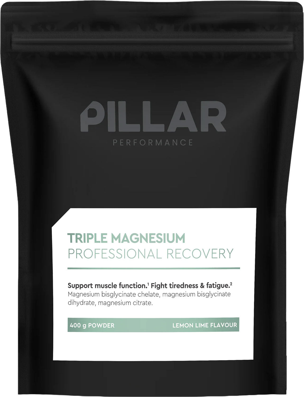 Pillar Performance Triple Magnésium Poudre Citron Lime Value Pack Sachet de 400 g