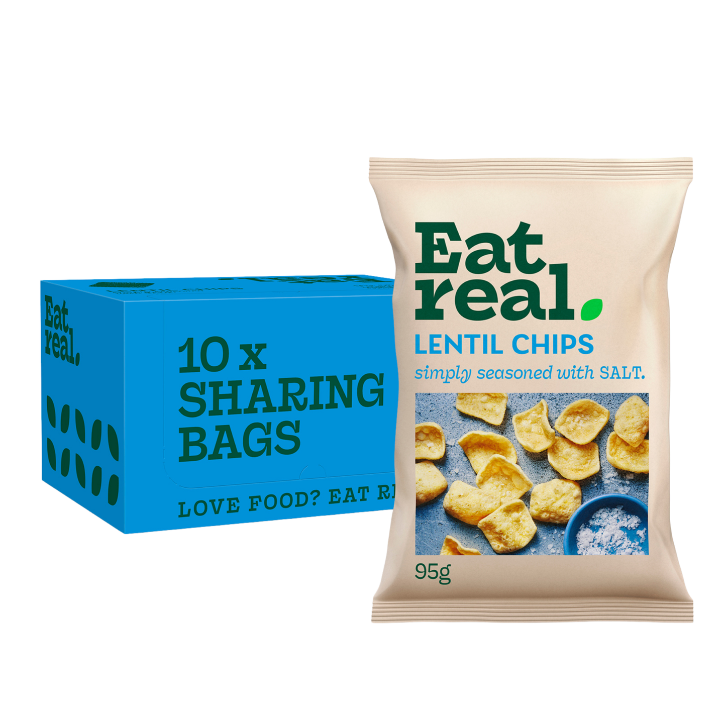 Mangez de vraies chips de lentilles salées (10x 95gr) (boule)