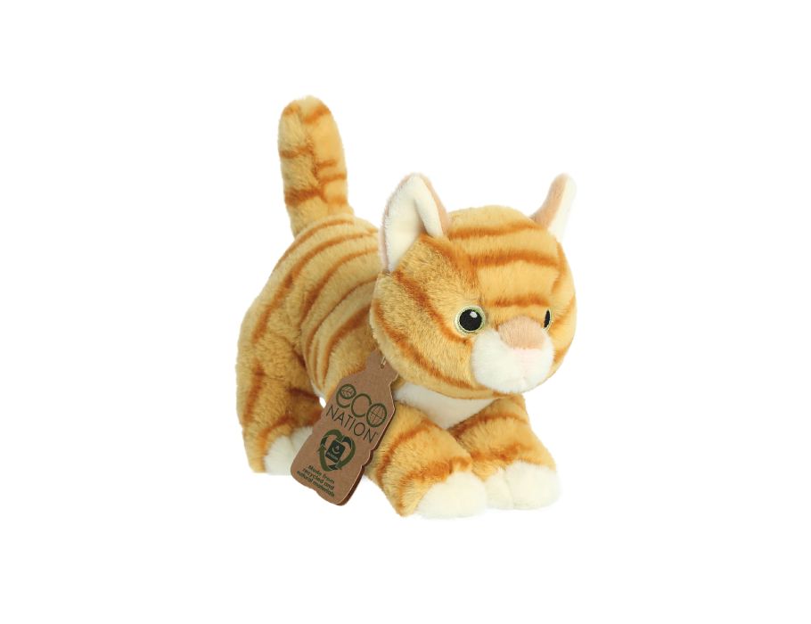 Eco Nation Pluchen Cuddle Orange Cat 21 cm