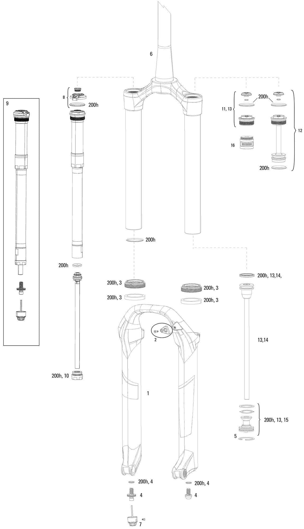 Rockshox Suss.f.Fork RS Pike DJ 140 mm noir