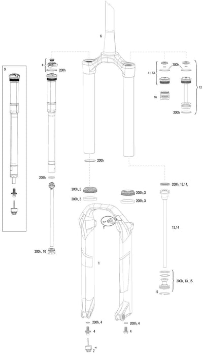 Rockshox Suss.f.Fork RS Pike DJ 140 mm noir