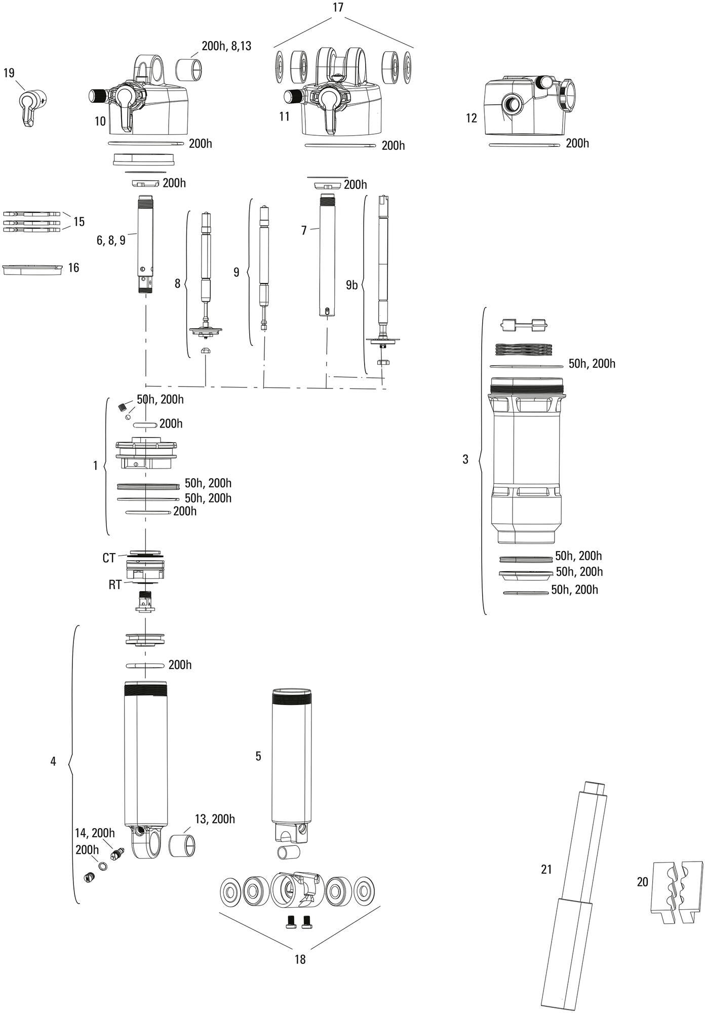 Rockshox ARRICE OCH RS DEL.ULT.RCT 165 x 42,5 mm