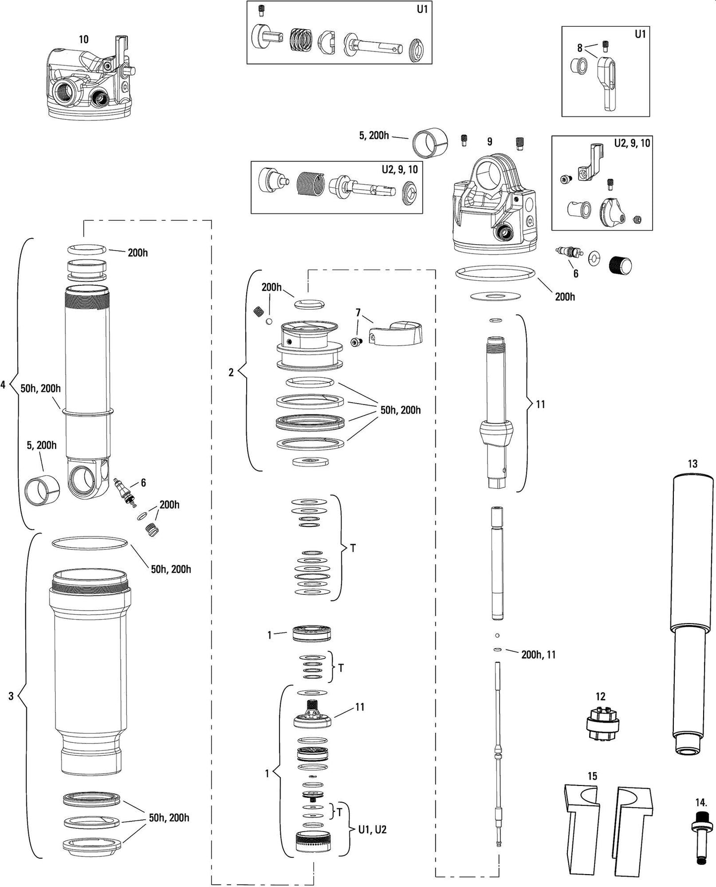 Rockshox amortisseur arrière rs sidluxe ult.3p 185 x 50 mm