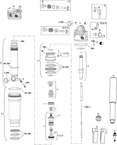 Rockshox amortisseur arrière rs sidluxe ult.2p 165 x 42,5 mm