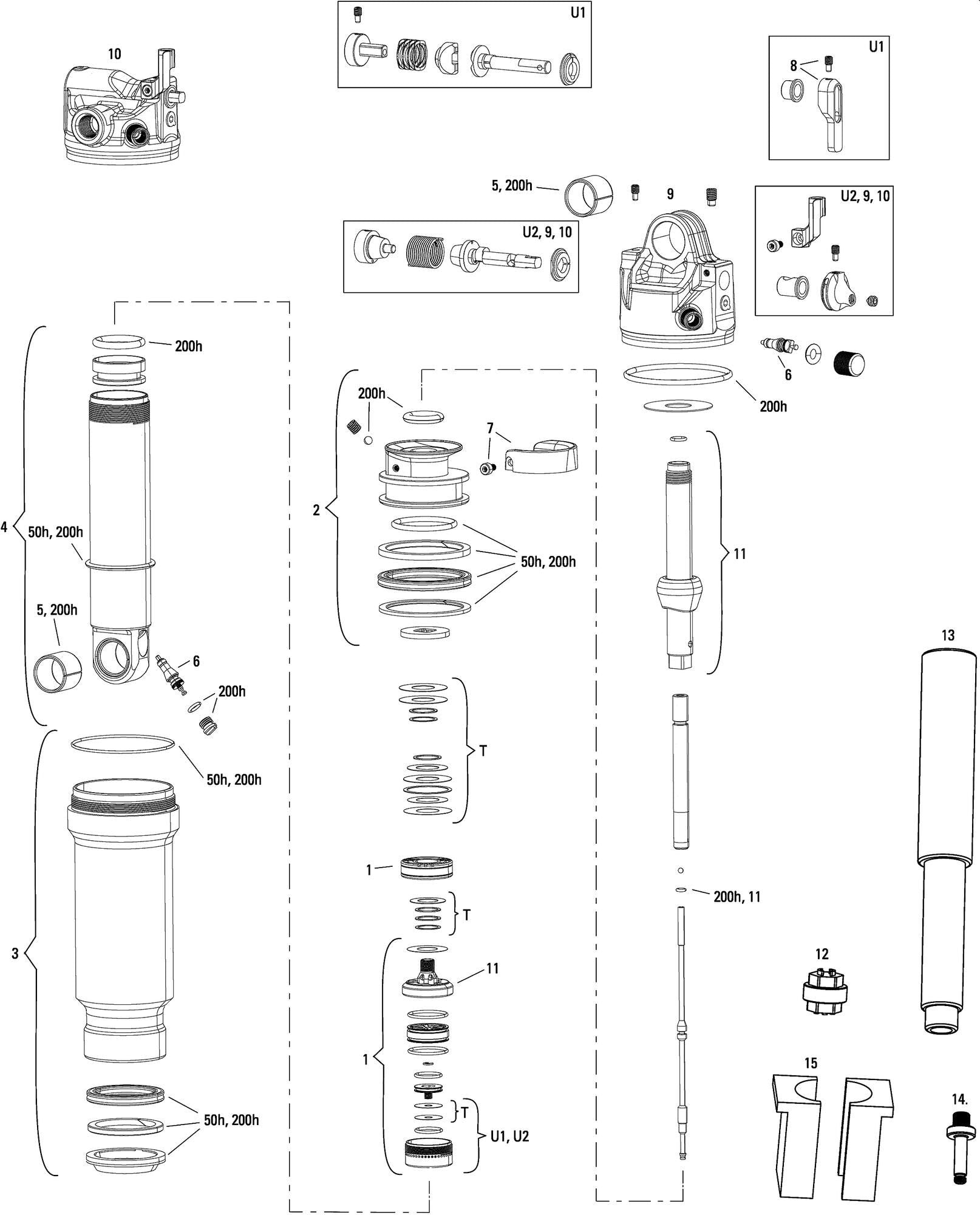 Rockshox ARRIÈRE DOCH RS SIDLUXE ULT. 3p 165 x 40 mm