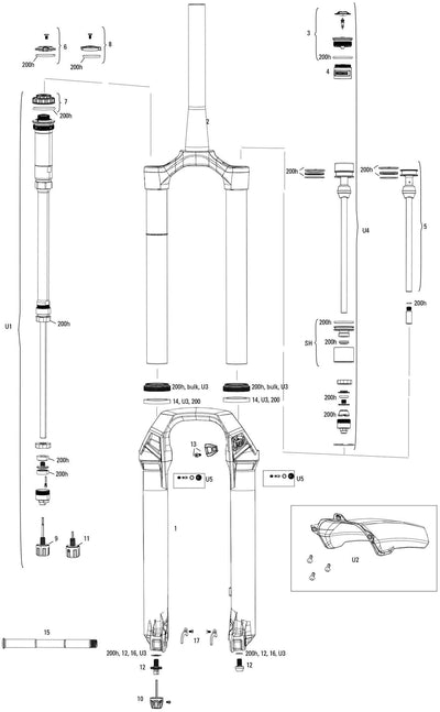 Rockshox Sus.Fork RS Lyrik Ult.rc2 27,5 29 Boost 150mm Bl.