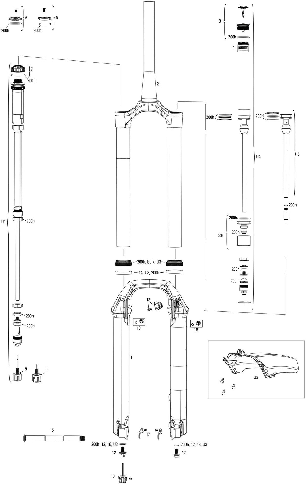 Rockshox Suss.F.Fork RS Pike Ult.rc2 27,5 Boost 140 mm noir