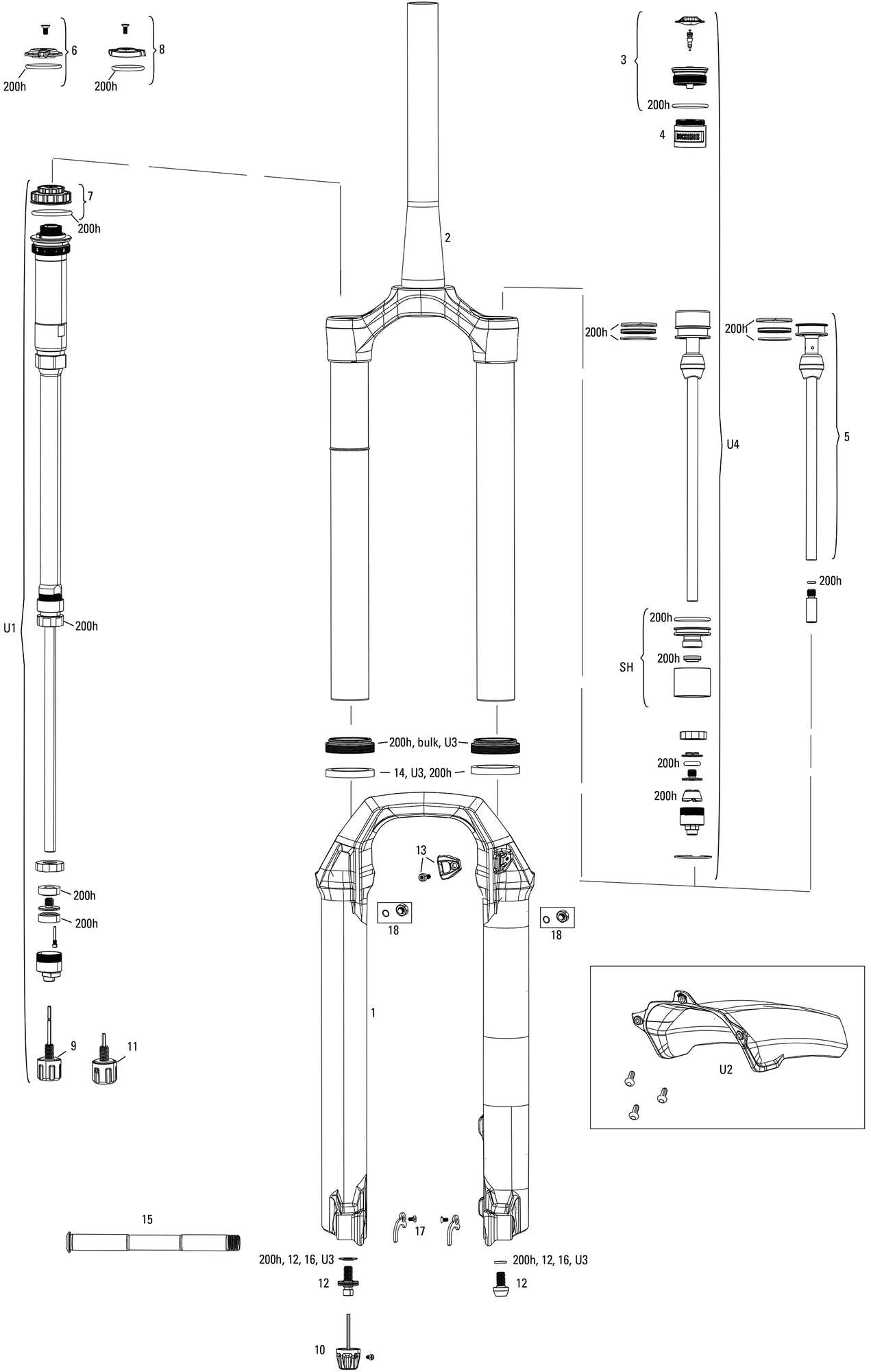 Rockshox Suss.F.Fork RS Pike Ult.RC2 27,5 120 mm argent