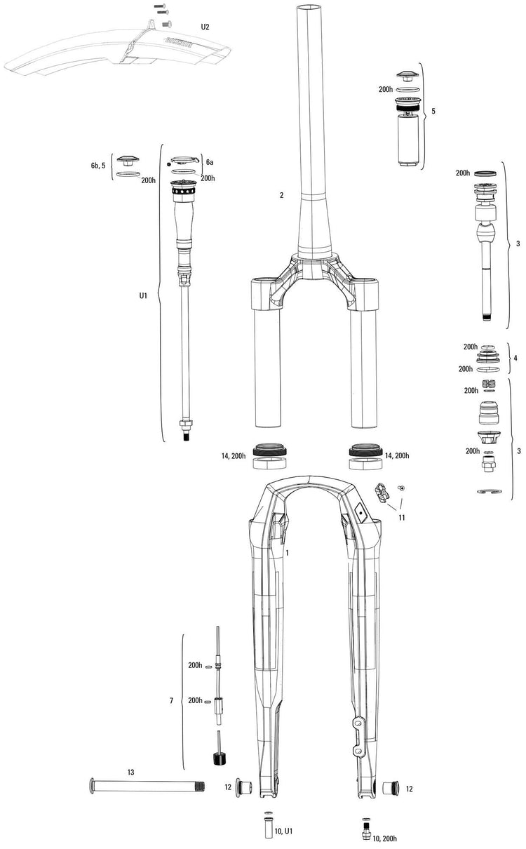 Rockshox Su.Fork RS Rudy Ult.Race Jour 2 XPLR 28 30 mm Kwiq.