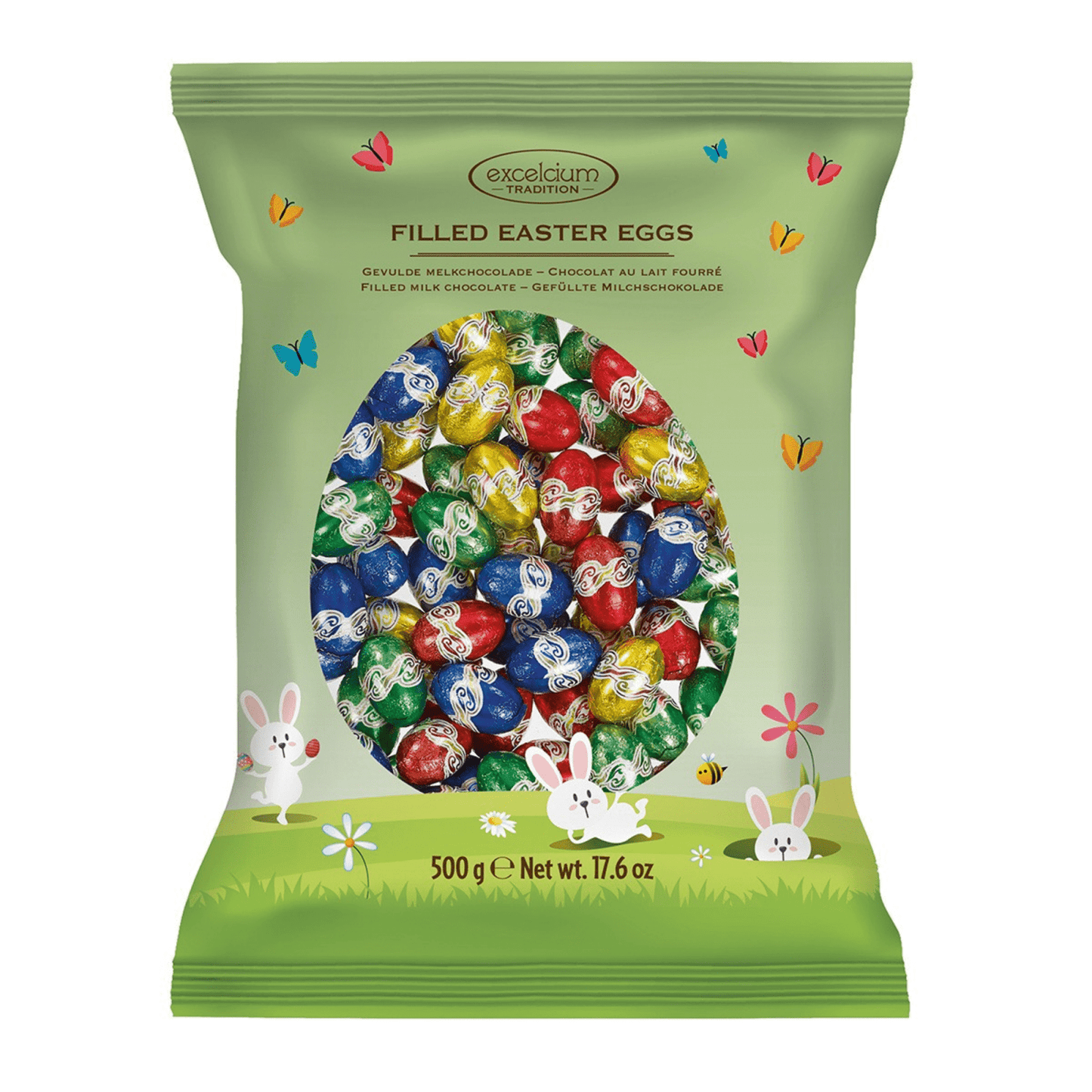 Oeufs de Pâques Excelcium fourrés au lait + garniture au lait et noisettes (500gr) = fini