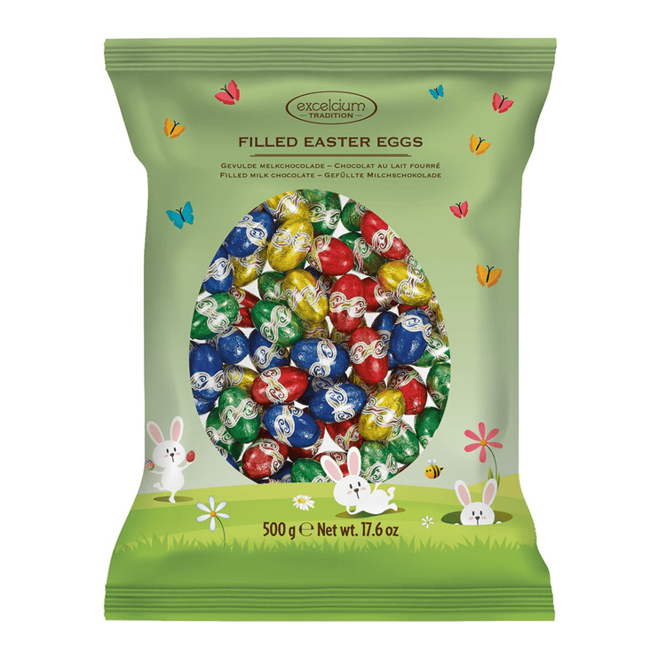 Oeufs de Pâques Excelcium fourrés au lait + garniture au lait et noisettes (500gr) = fini