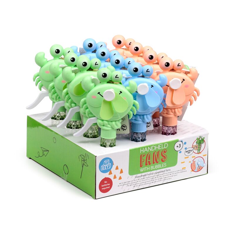 Éventail portable Krab avec souffleur de bulles