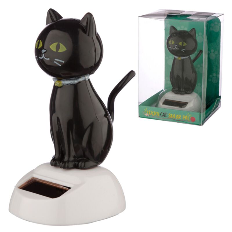 Figure de copain solaire de chat noir bonheur