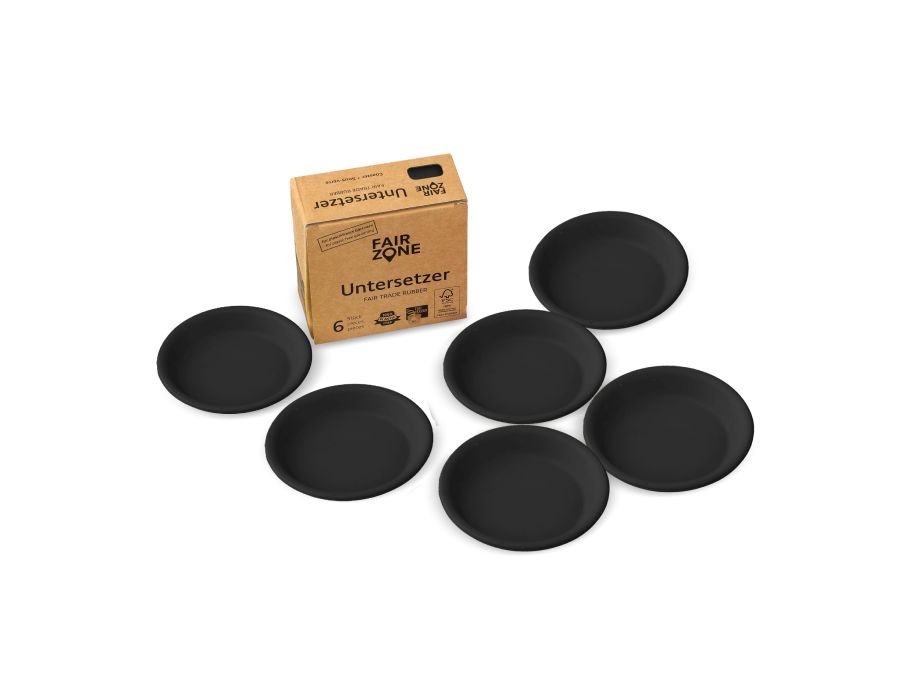 Couvre-côtes de Fairzone pour plante Pot Rubber Black 6 pièces