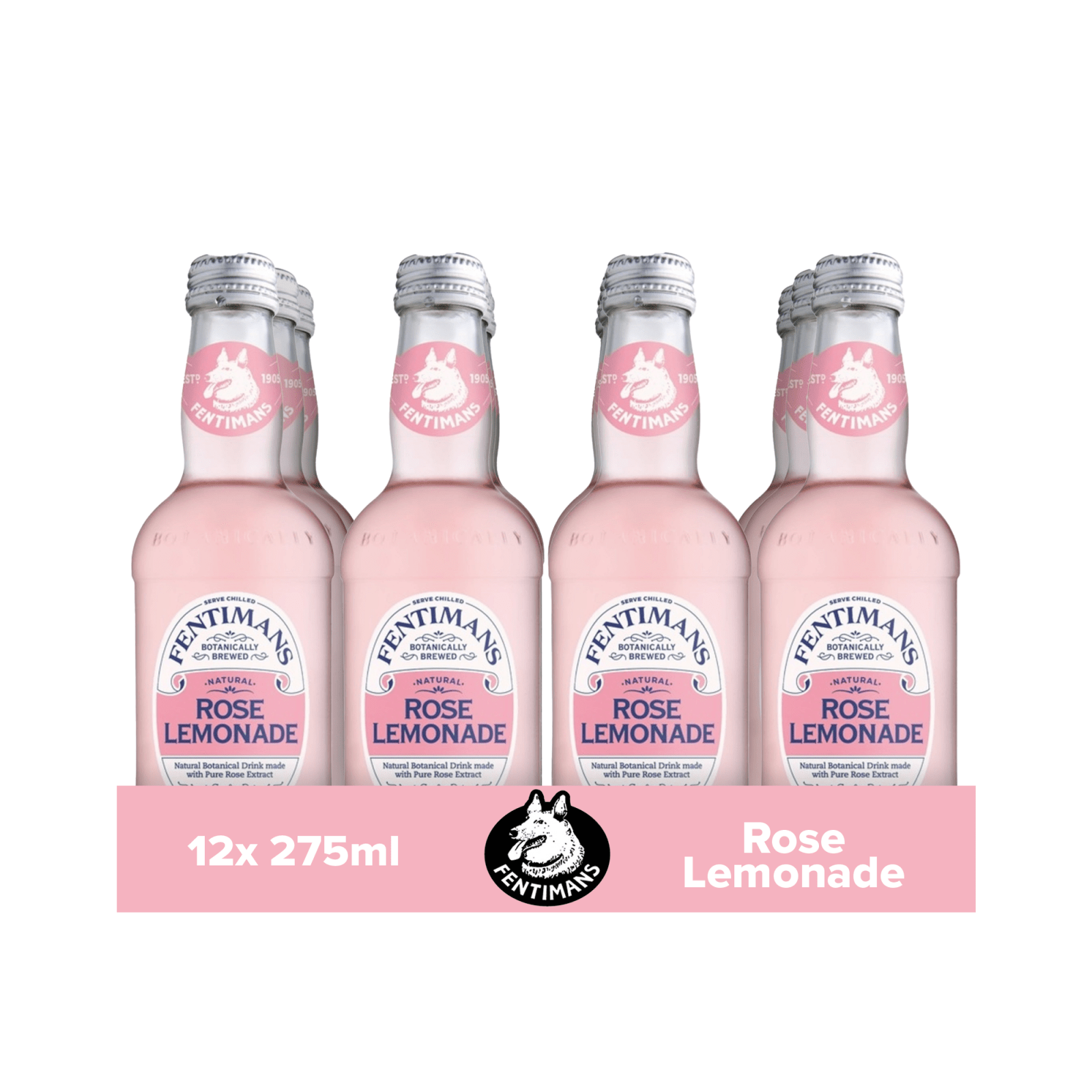 Bouteille de limonade à la rose Fentimans (12x 275ml)