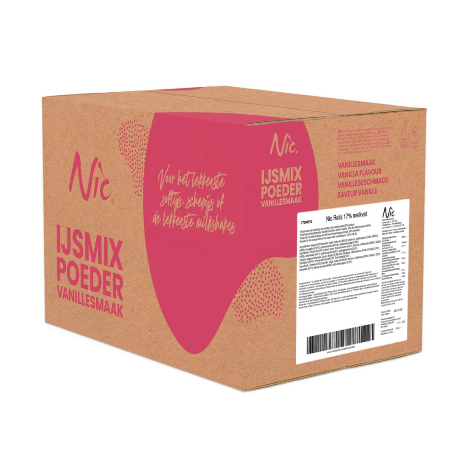 Nic mélange de crème glacée en poudre (d)crème 17% (14x 1kg)