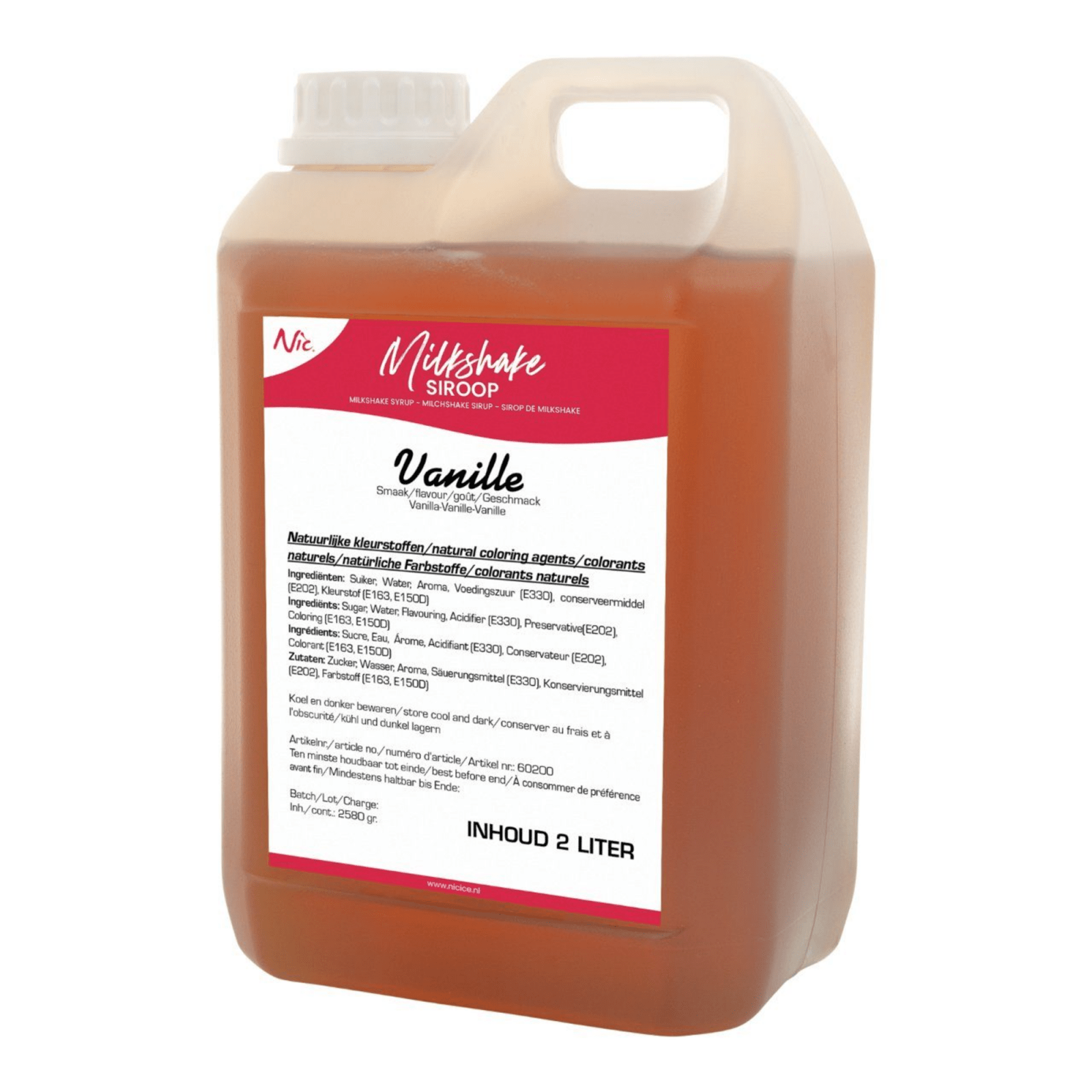 Sirop de milkshake Nic vanille (2 litres)