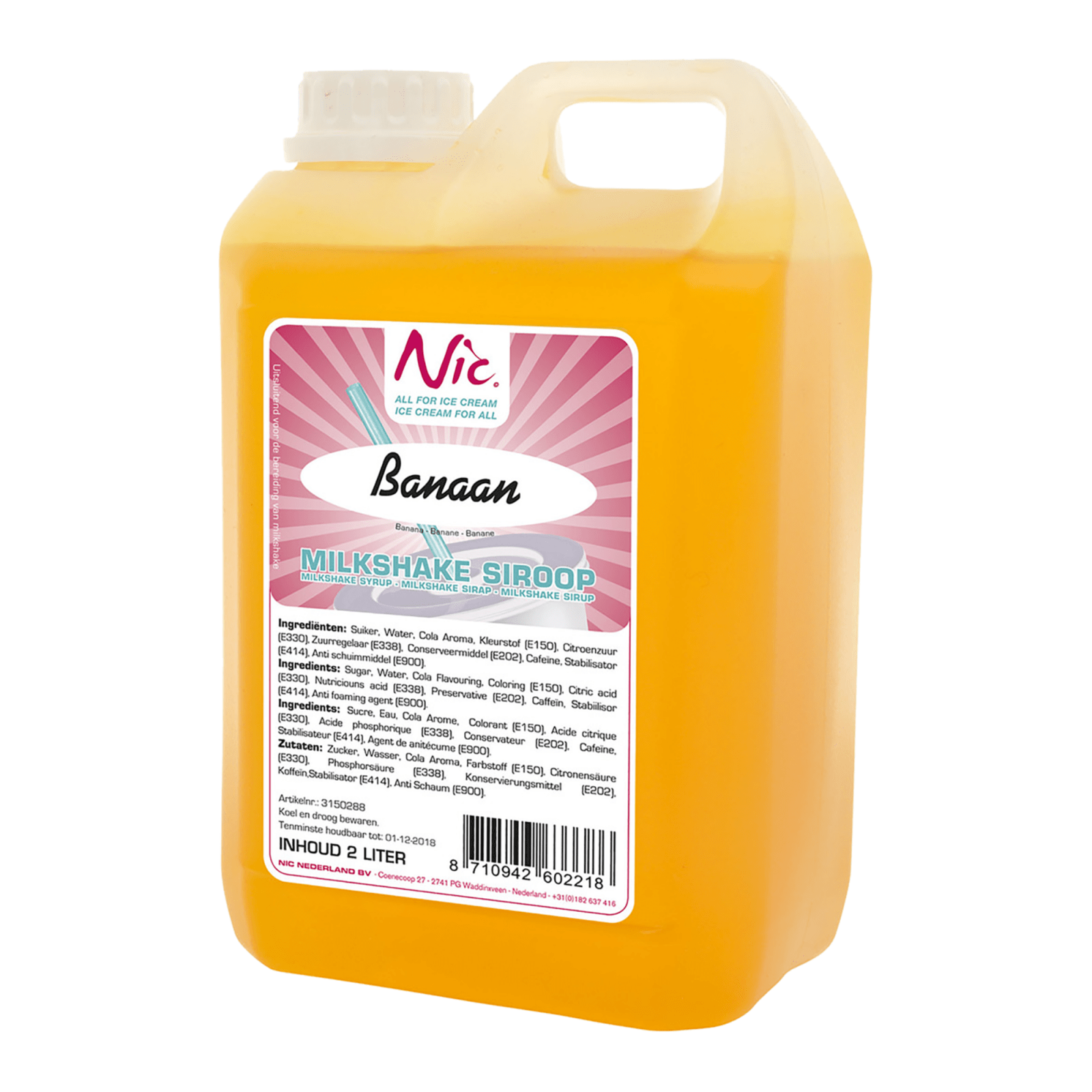 Sirop de milkshake à la banane Nic (2 litres)