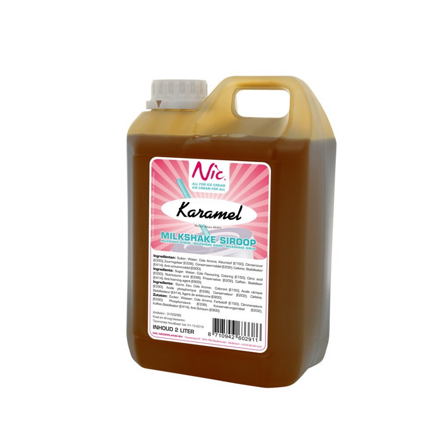 Sirop de milkshake Nic caramel au caramel (2 litres)