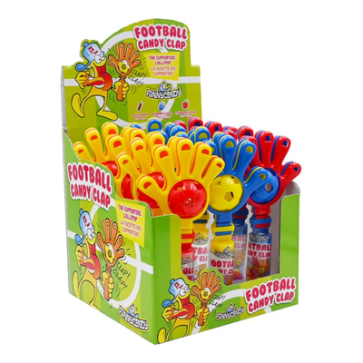 Sucette drôle de bonbons football applaudissant dans les mains (12x 15 gr)