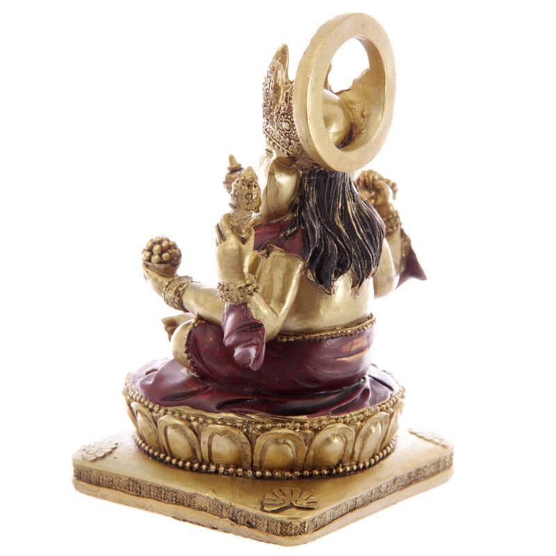 Figurine de Ganesh rouge doré 14cm