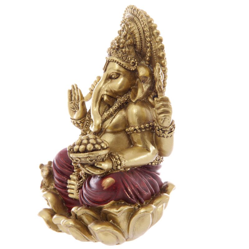 Figurine de Ganesh rouge doré 16cm