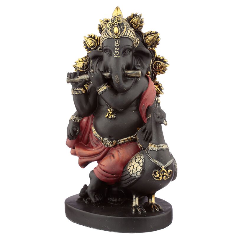 Statue de Ganesh avec tuyau et paon