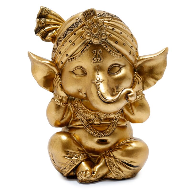 Set 3 Golden Ganesh Hear ne dit pas de mal