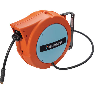 Berner enrouleur pneumatique 15bar 10m ø8mm auto-rétractable bleu