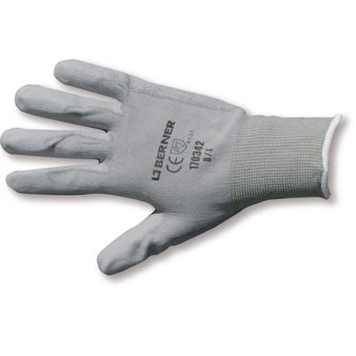 Gants de travail bernois b-grip pU taille 8 chat.2 gris