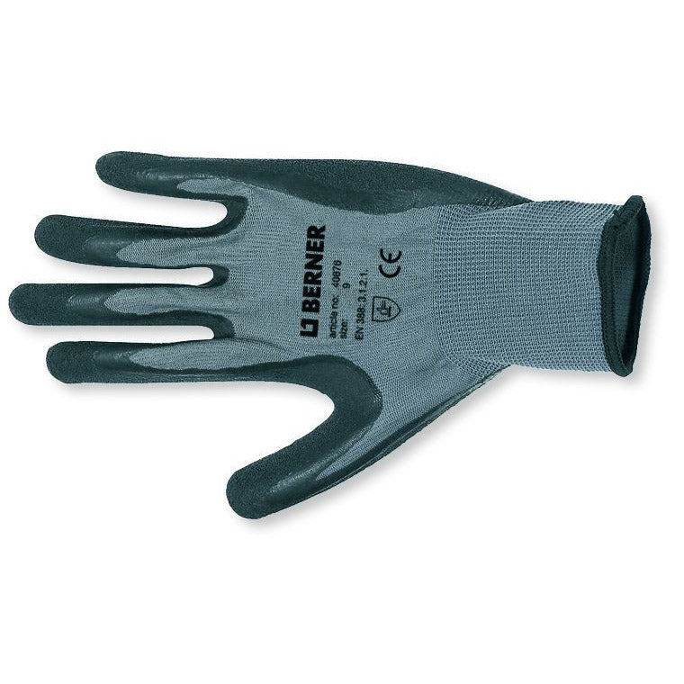 Bernese Work Glove B-Grip Latex Taille 8 Cat.2 Black-Gray