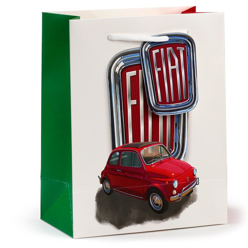 Fiat 500 Retro Red White - Sac cadeau médium