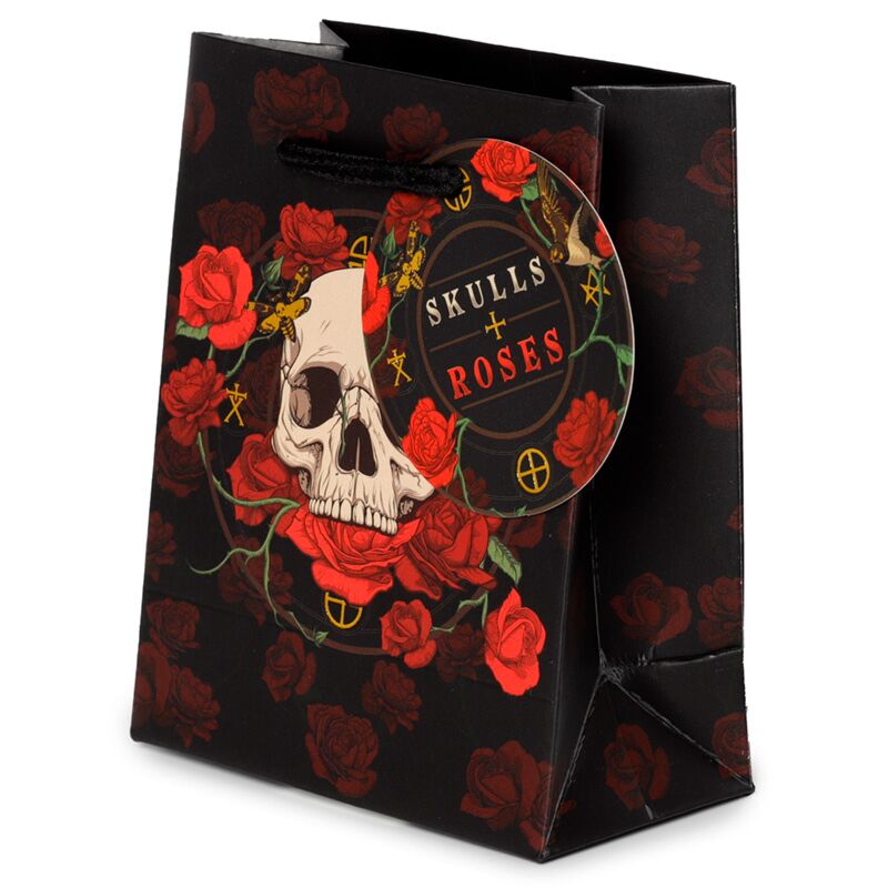 Crâne et roses Roses rouges - sac cadeau petit