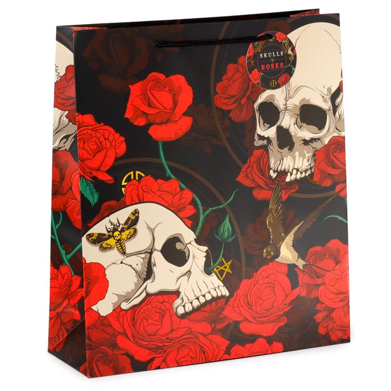 Bag cadeau de rose rouge du crâne et rouge xl