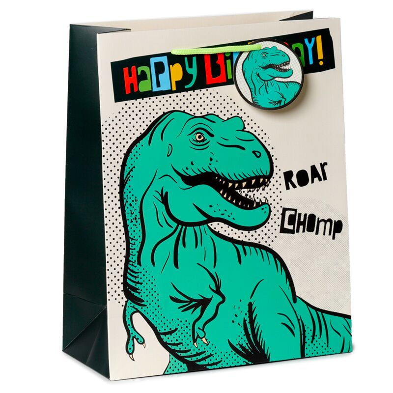 Joyeux anniversaire Dinosaures - Sac cadeau grand