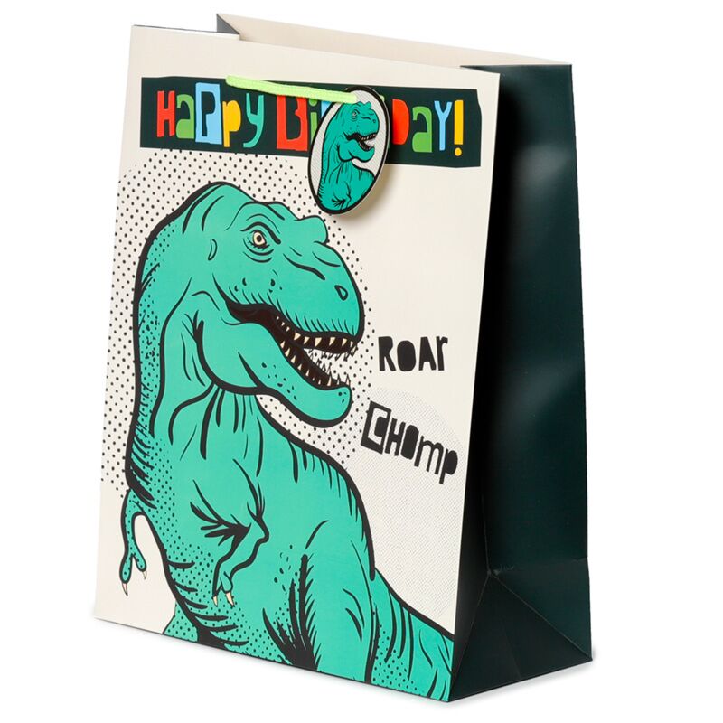 Joyeux anniversaire Dinosaures - Sac cadeau grand
