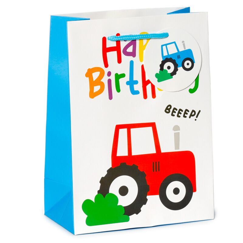 Joyeux anniversaire petit tractortjes - Sac cadeau médium