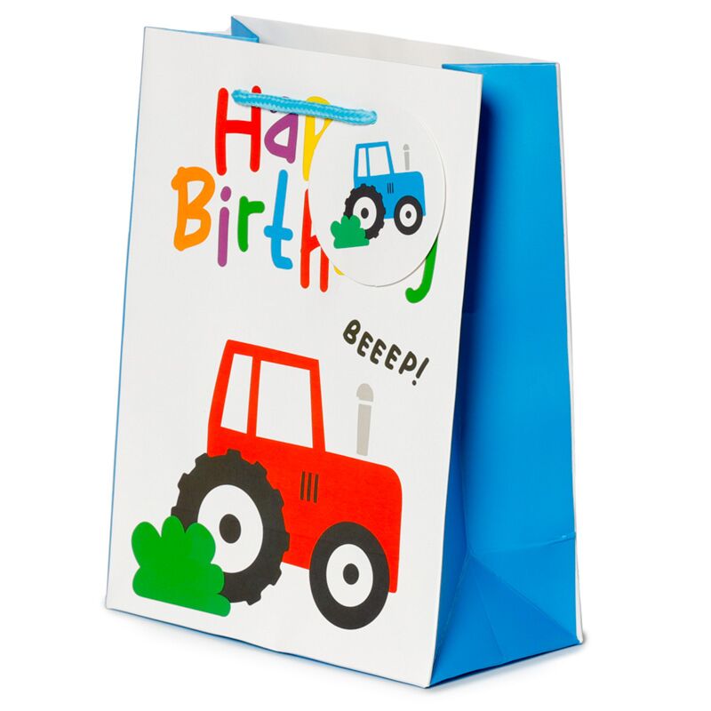 Joyeux anniversaire petit tractortjes - Sac cadeau médium