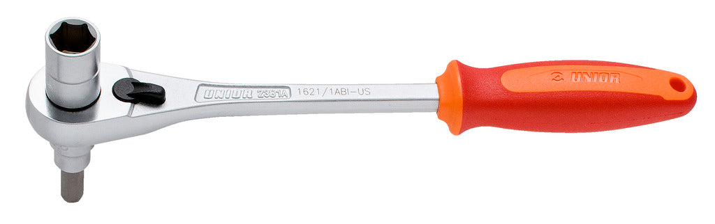 Clé à boulon de manivelle Unior grs avec cliquet 14mm + douille 6 pans 8